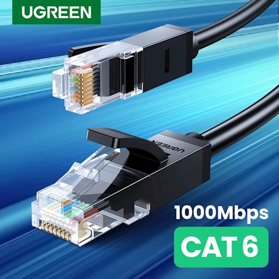 ქსელის კაბელი UGREEN NW102 (20164) CAT6 PATCH CORD UTP LAN CABLE 10M BLACKiMart.ge