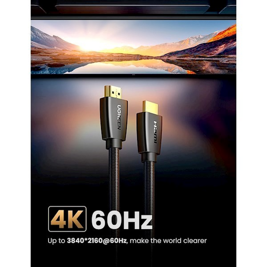 HDMI კაბელი UGREEN HD118 (40412) 4K UHD HIGH SPEED HDMI 2.0 CABLE 5M BLACKiMart.ge
