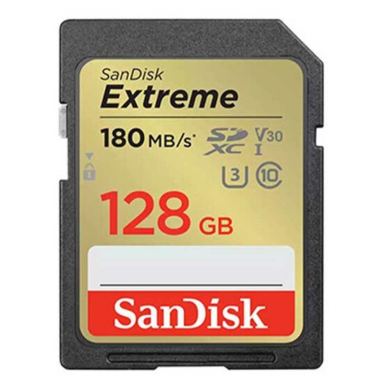 მეხსიერების ბარათი (ჩიპი) SANDISK 128GB EXTREME SD/XC UHS-I CARD 180MB/S V30/4K CLASS 10 SDSDXVA-128G-GNCINiMart.ge