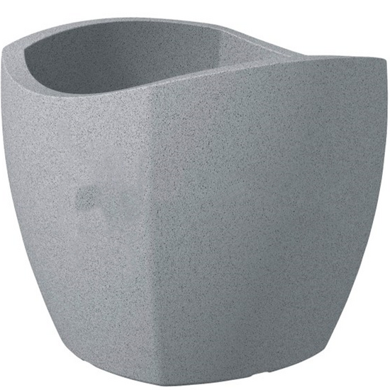 პლასტმასის ქოთანი SCHEURICH STONY GREY 40/256 WAVE GLOBE CUBOiMart.ge