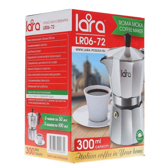 ჰეიზერული ყავის მადუღარა LARA LR06-72 (0.3 L)iMart.ge
