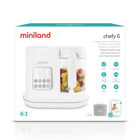ბავშვის სამზარეულოს მოწყობილობა MINILAND CHEFY 6 (ბოთლის გამათბობელი, სტერილიზატორი, ორთქლმავალი, ბლენდერი)iMart.ge