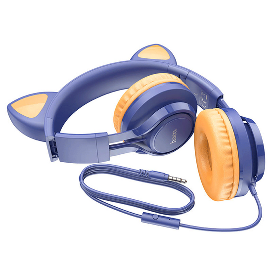 ყურსასმენი HOCO W36 CAT EAR HEADPHONES WITH MIC MIDNIGHT BLUEiMart.ge