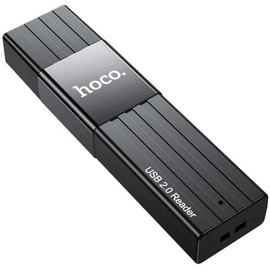 ბარათის წამკითხველი HOCO HB20 MINFUL 2-IN-1 (USB 2.0) BLACKiMart.ge