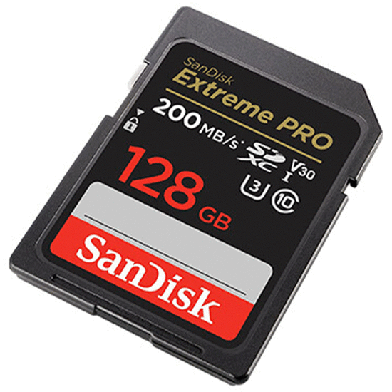 მეხსიერების ბარათი (ჩიპი) SANDISK 128 GB EXTREME PRO SD/XC UHS-I CARD 200MB/S V30/4K SDSDXXD-128G-GN4INiMart.ge