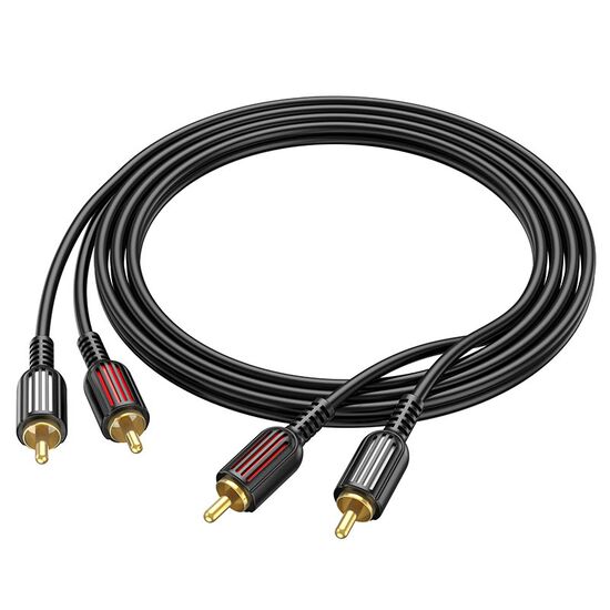 AUX აუდიო კაბელი BOROFONE BL13 2RCA (RED AND WHITE DOUBLE LOTUS CABLE) BLACKiMart.ge