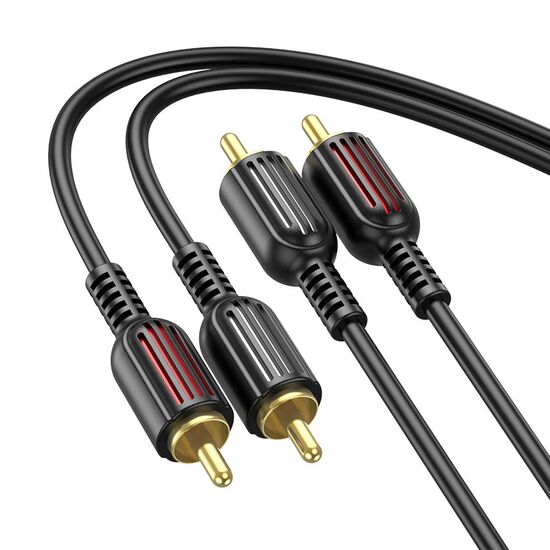 AUX აუდიო კაბელი BOROFONE BL13 2RCA (RED AND WHITE DOUBLE LOTUS CABLE) BLACKiMart.ge
