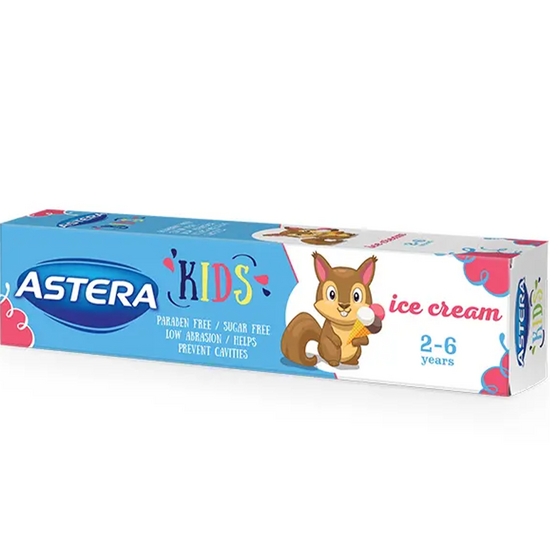 საბავშვო კბილის პასტა ASTERA KIDS ICE CREAM (50ML, 2-6 წლამდე)iMart.ge