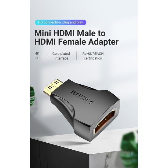 HDMI  ადაპტერი VENTION AISB0 MINI HDMI MALE TO HDMI FEMALE ADAPTERiMart.ge