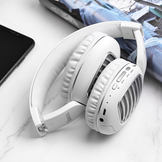 უსადენო ყურსასმენი HOCO W23 BRILLIANT SOUND WIRELESS HEADPHONES WHITEiMart.ge