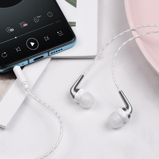 ყურსასმენი HOCO M71 INSPIRING UNIVERSAL EARPHONES WITH MIC WHITEiMart.ge