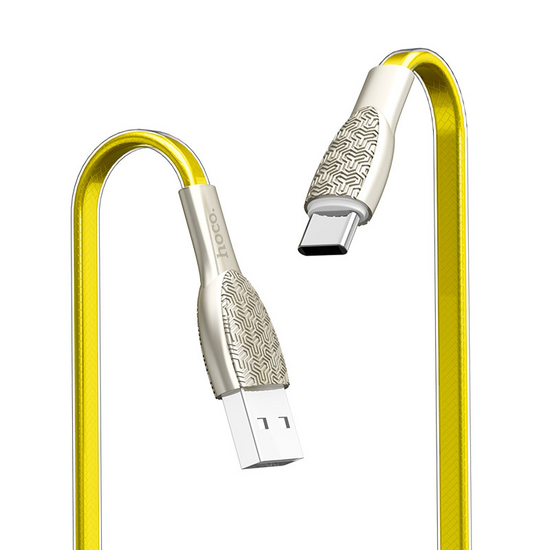 USB კაბელი HOCO U52 BRIGHT CHARGING DATA CABLE FOR LIGHTNING GOLDiMart.ge