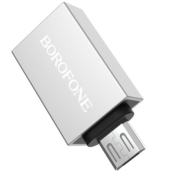 USB ადაპტერი BOROFONE BV2 MICRO USB OTG ADAPTER SILVERiMart.ge