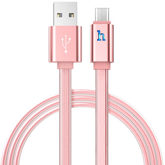 USB კაბელი HOCO UPL12 PLUS JELLY BRAIDED CHARGING DATA CABLE FOR MICRO (SMART LIGHT)iMart.ge