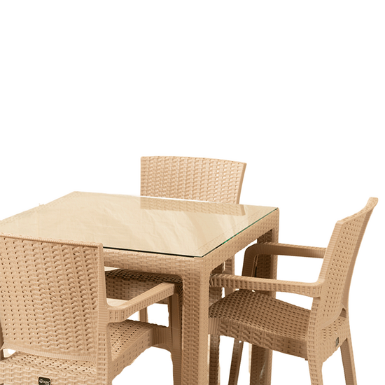 პლასტმასის მაგიდა და 4 სკამი BEGONVIL/LILYUM CT022066C (90*90)iMart.ge
