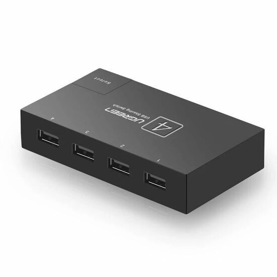 USB გამანაწილებელი UGREEN 30346 USB 2.0 SHARING SWITCH 4x1 (BLACK)iMart.ge