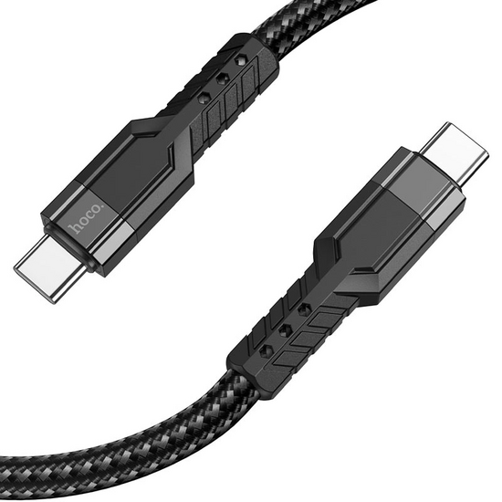 USB კაბელი HOCO U110 TYPE-C TO TYPE-C 60W CHARGING DATA CABLE BLACKiMart.ge