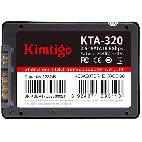 მყარი დისკი KIMTIGO K128S3A25KTA320 KTA-320, 2.5", INTERNAL HARD DRIVE (128 GB)iMart.ge
