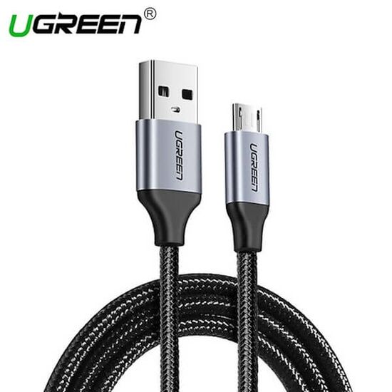 USB კაბელი UGREEN US290 (60147) USB 2.0 A to Micro USB Cable Nickel Plating Aluminum Braid 1.5m (Black)iMart.ge