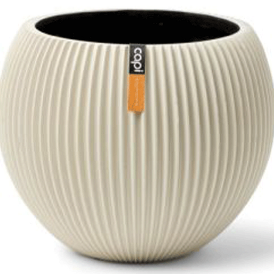 ქოთანი CAPI EUROPE VASE BALL GROOVE 22x18სმ ბეჟიiMart.ge