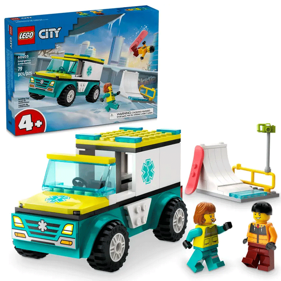კონსტრუქტორი LEGO CITY EMERGENCY AMBULANCE AND SNOWBOARDERiMart.ge