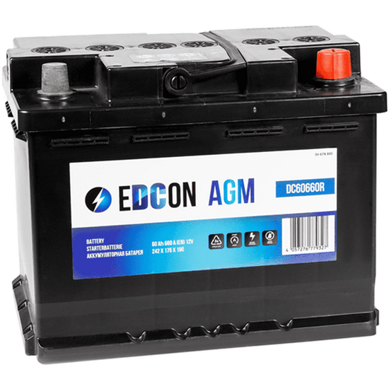 აკუმულატორი EDCON DC60660R -+ AGM 60ა/ს 660ს/დiMart.ge