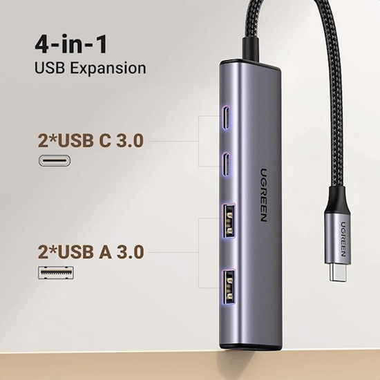 USB-C ჰაბი UGREEN CM473 (15395) GREYiMart.ge