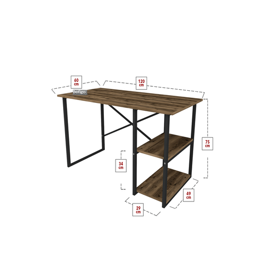 საოფისე მაგიდა მუქი ხის ეფექტით BOFIGO-42 (75/120/60 სმ)iMart.ge