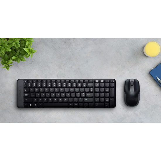 კლავიატურა და მაუსი LOGITECH WIRELESS COMBO MK220 BLACKiMart.ge