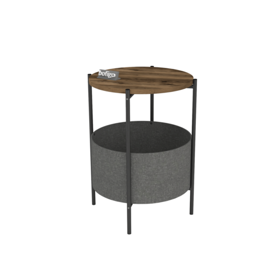 ყავის მაგიდა კალათით, მუქი ხის ფაქტურით BOFIGO (60*43*21.5 სმ)iMart.ge