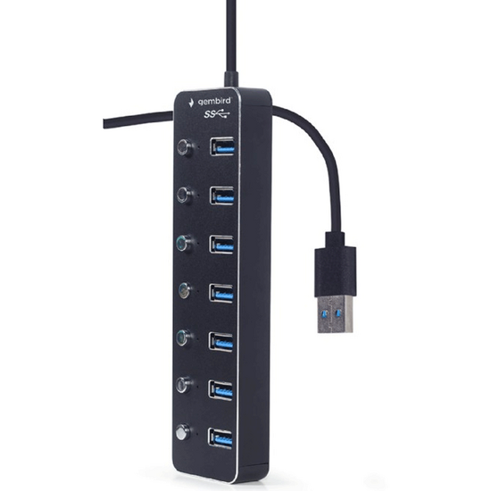USB-A ჰაბი GEMBIRD UHB-U3P7P-01 BLACK (24 CM)iMart.ge