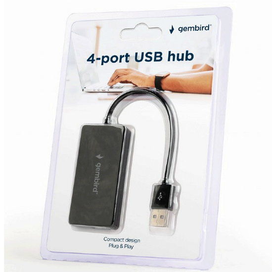 USB ჰაბი GEMBIRD UHB-U2P4-04 BLACK (15 CM)iMart.ge