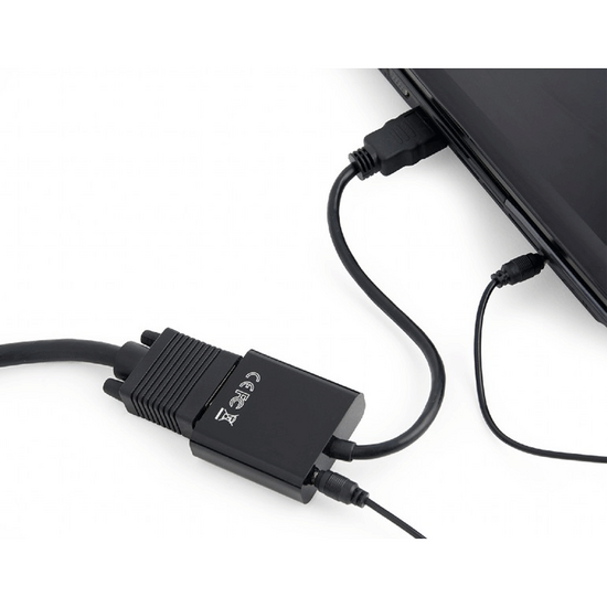 ადაპტერი GEMBIRD A-HDMI-VGA-03 BLACK (0.15 M)iMart.ge