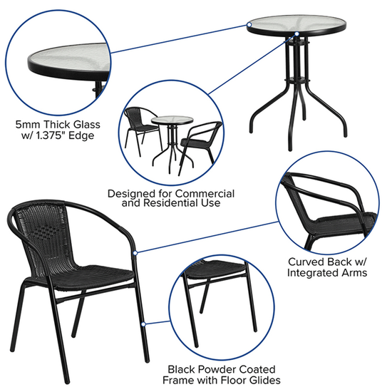 ბაღის ავეჯის კომპლექტი 21415424 (2 სკამი და მაგიდა)iMart.ge