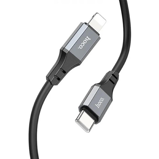 კაბელი HOCO X92 HONEST PD SILICONE CHARGING DATA CABLE USB-C TO LIGHTNING (L=3M) BLACKiMart.ge