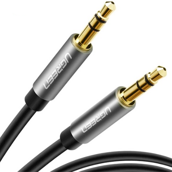 AUX კაბელი UGREEN AV119 (10732) 3.5MM MALE TO 3.5MM MALE CABLE 0.5M BLACKiMart.ge