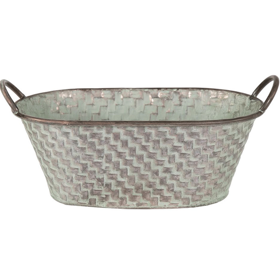 ლითონის ქოთანი FOLKS PLAIT OVAL TUB OLD GREEN L36.5W20.5H14iMart.ge