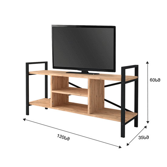 ტელევიზორის მაგიდა ფიჭვის ფაქტურით FD-12035TVU-001 (60*120*35სმ)iMart.ge