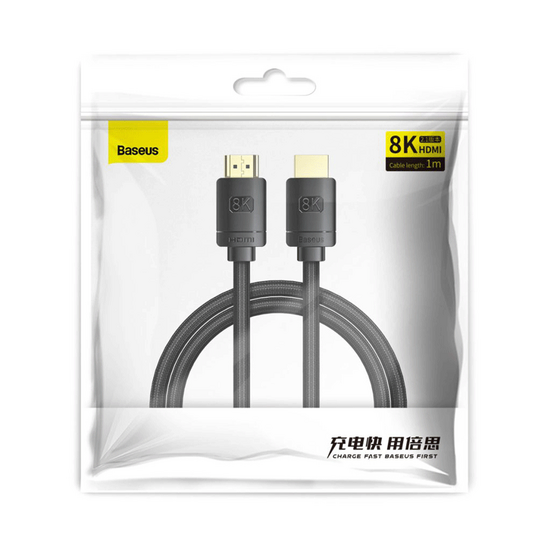 კაბელი BASEUS HIGH DEFINITION SERIES HDMI 8K TO HDMI 8K ADAPTER CABLE 1M CAKGQ-J01iMart.ge