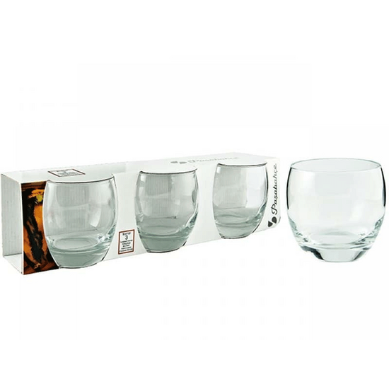 ვისკის ჭიქა PASABAHCE BARREL 8693357176263 (340ML, 3PCS)iMart.ge