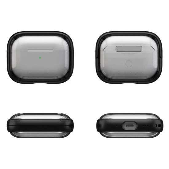 ყურსასმენის ქეისი TVC 680903165A AIRPODS PRO 2 TRANSPARENT BLACKiMart.ge