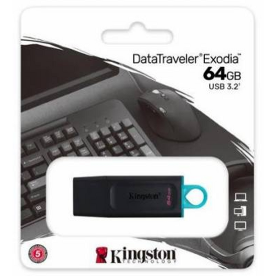 USB ფლეშ მეხსიერების ბარათი KINGSTON DTX/64GB DATATRAVELER EXODIA (64 GB)iMart.ge