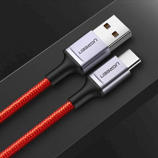 USB კაბელი UGREEN US292 (60184) USB 2.0 A TO TYPE C CABLE NICKEL  PLATING ALUMINUM BRAID 1m (BLACK)iMart.ge