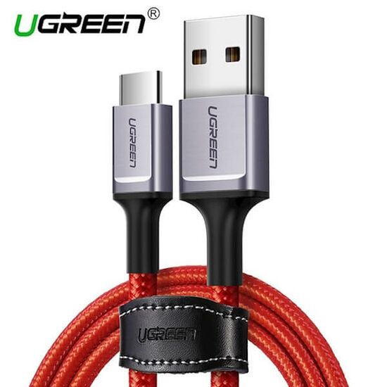 USB კაბელი UGREEN US292 (60184) USB 2.0 A TO TYPE C CABLE NICKEL  PLATING ALUMINUM BRAID 1m (BLACK)iMart.ge