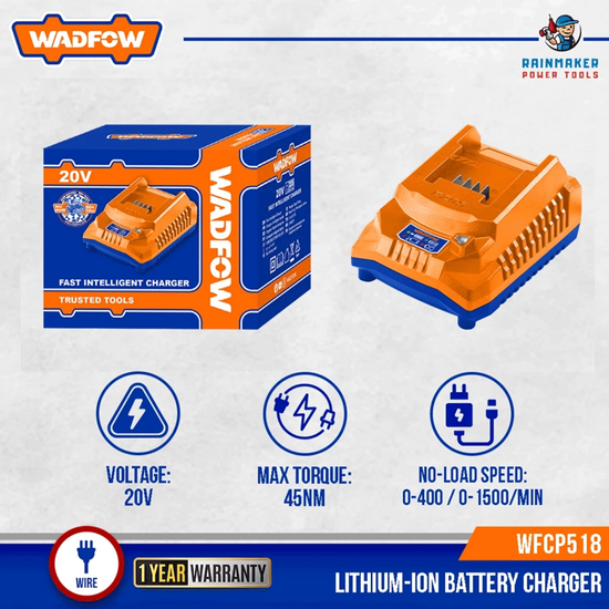 ელექტრო კუთხსახეხი WADFOW WAG15851 (20V, 1.8 AH)iMart.ge