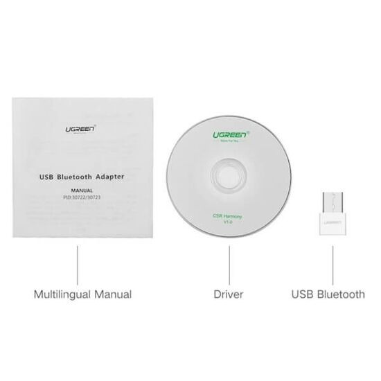 BLUETOOTH ადაპტერი UGREEN CM109 (30723) USB BLUETOOTH 4.0 ADAPTER WHITEiMart.ge