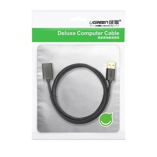 USB დამაგრძელებელი UGREEN US129 (10368) USB 3.0 A male to female flat cable Black 1M Extension CableiMart.ge