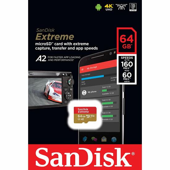 მეხსიერების ბარათი SANDISK 64GB EXTREME MICROSDXC (SDSQXA1-064G-GN6MN) SDSQXA26DN-064GRiMart.ge