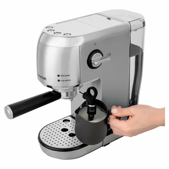 ყავის აპარატი SENCOR COFFEE MAKER SES 4900SS ESPRESSO MACHINE  20Bar,1and2Cup,Cup warmer,Power 1400W, 33,1x16,5x32,5sm, 4.1Kg, SteeliMart.ge