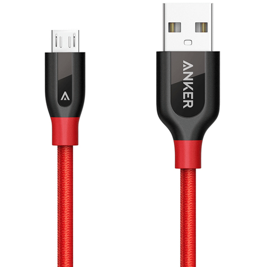 USB კაბელი ANKER POWERLINE + MICRO USB 3ft UN RED A8142091iMart.ge